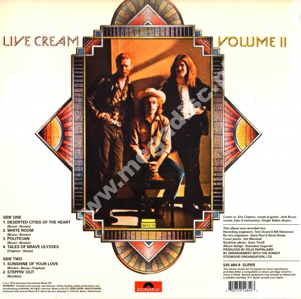 CREAM Live Cream Volume II EU Press CREAM MEGADISC Sklep Muzyczny