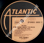 AC/DC - For Those About To Rock We Salute You - GERMAN Atlantic 1981 1st Press - EXCELLENT PLUS VINTAGE VINYL
