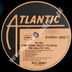 AC/DC - For Those About To Rock We Salute You - German Atlantic 1981 1st Press - VINTAGE VINYL