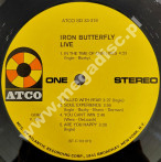 IRON BUTTERFLY - Live - GERMAN ATCO ('yellow') 1970 1st Press - NEAR MINT VINTAGE VINYL