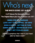 WHO - Who's Next | The Who Live At The Civic Auditorium, San Francisco 1971 (4LP) - EU Remastered Deluxe Press
