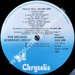 MICHAEL SCHENKER GROUP - Rock Will Never Die - Live! - SWEDISH Chrysalis 1984 1st Press - NEAR MINT VINTAGE VINYL