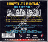 COUNTRY JOE McDONALD - Live in New York ’71 (2CD) - US Remastered Edition - UNIKALNY CD